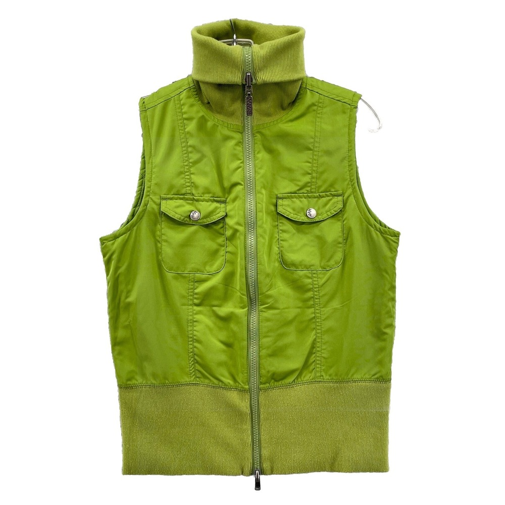 Columbia Reversible Vest‎ Womens Small Green Quilted Turtle Neck Coastal Boho